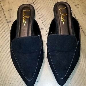 Lulus Joelle suede loafer slide.